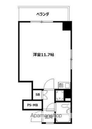 フォルテ２番館[1R/23.2m2]の間取図