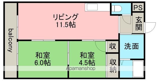 サンリバハイツの間取り写真