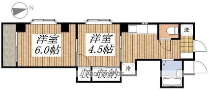 東京都昭島市田中町２丁目[2K/30.56m2]の間取図