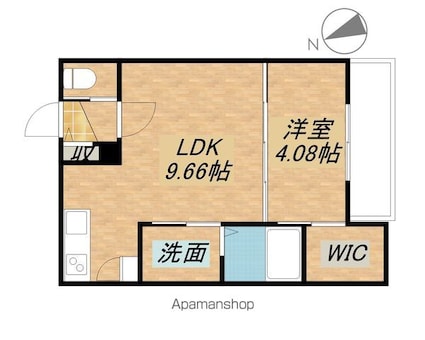 モアニ[1LDK/32.13m2]の間取図