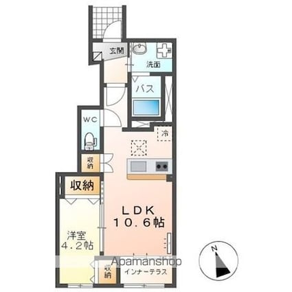 サンハイツ[1LDK/42.15m2]の間取図