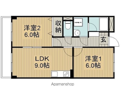 Ｌｉｍｐｉａ　ＣＨＩＮＯ　Ｂｕｉｌｄｉｎｇ[2LDK/48.6m2]の間取図