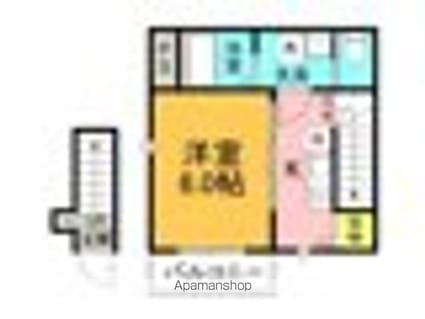 ベレガンス松戸Ⅵ[1K/26.59m2]の間取図