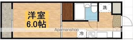東京都立川市錦町３丁目[1K/20.5m2]の間取図