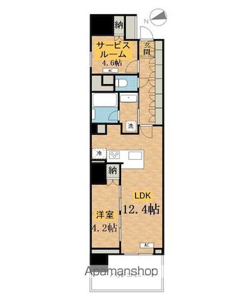 ラグゼナ八王子寺町[1LDK/52.54m2]の間取図