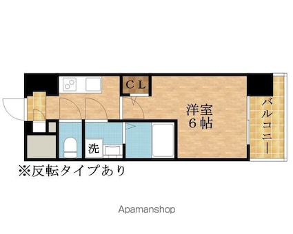 エスリード　ザ・イーストレジデンス大阪城[1K/21.12m2]の間取図