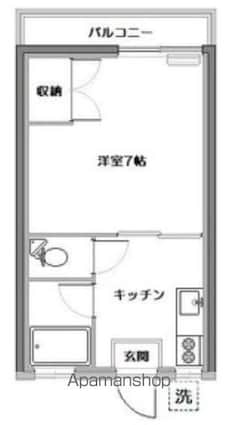 ビューハイツ東雲[1K/22m2]の間取図
