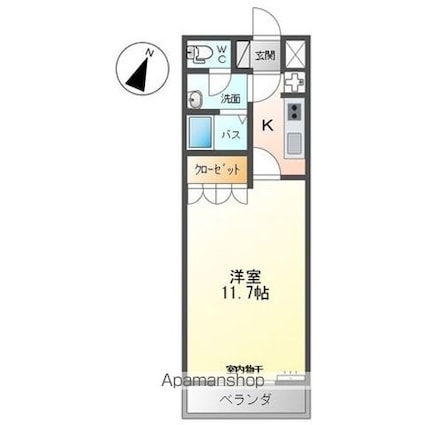 カサ・ベルデⅡ[1K/33.25m2]の間取図