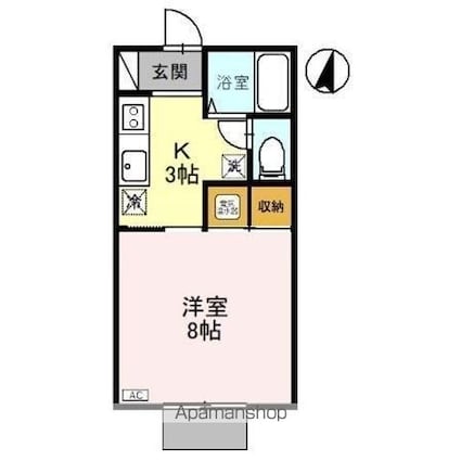 クリア上越[1K/26.44m2]の間取図