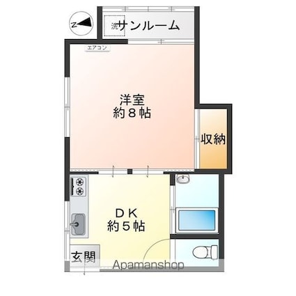 東京都中野区野方４丁目[1DK/24m2]の間取図