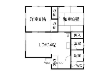 プレジデントおおい[2LDK/69.09m2]の間取図