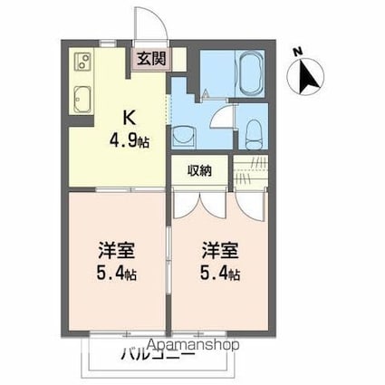 フレグランス逢瀬Ⅱ[2K/35m2]の間取図