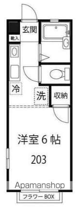 東京都杉並区方南１丁目[1K/19.87m2]の間取図