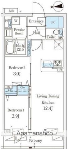 【杉並区堀ノ内のマンションの間取り】