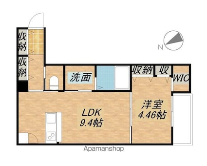 モアニ[1LDK/35.82m2]の間取図