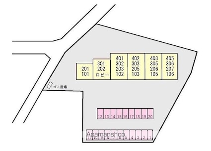 ララ・クレスト境野[1R/29.32m2]の配置図
