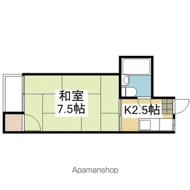 コーポ葉月[1K/21.28m2]の間取図