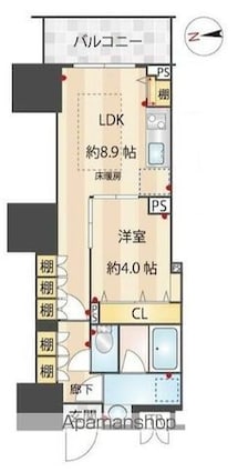 ＺＯＯＭ信濃町[1LDK/37.37m2]の間取図