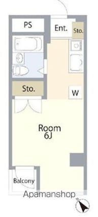 プラーズ長崎[1R/17m2]の間取図