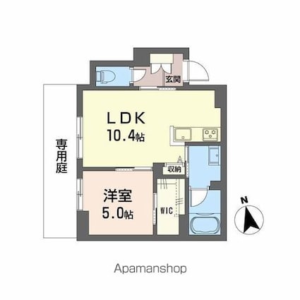リバーサイドクレド[1LDK/39.76m2]の間取図