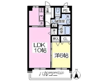 ペルメッソ[1LDK/48.74m2]の間取図