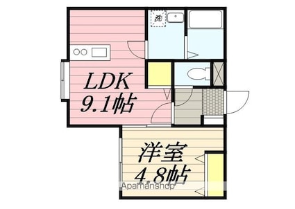 Ｊｉｌｌ　Ｆｌａｖａ[1LDK/32.6m2]の間取図