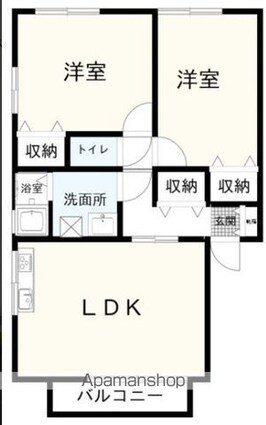 ソレイユ[2LDK/57.16m2]の間取図