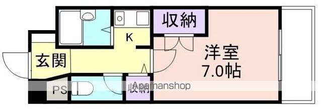 和歌山県和歌山市新通６丁目[1K/22.32m2]の間取図