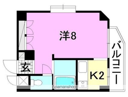パラドール東雲１[1K/22.54m2]の間取図