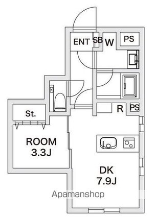 東京都杉並区荻窪５丁目[1DK/29.03m2]の間取図