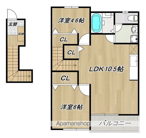 福岡市東区香椎のアパートの間取り