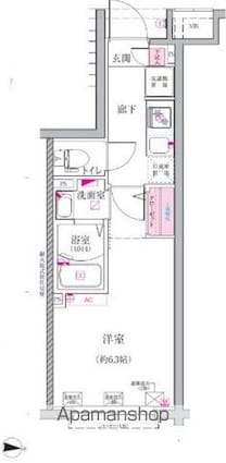 ベルシードステアー小竹向原[1K/20.63m2]の間取図