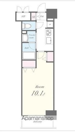 ＲＯＯＴｓ　Ｓｈｉｎｊｕｋｕ　Ｗａｋａｍａｔｓｕｃｈｏ（ルーツシ[1K/30.55m2]の間取図