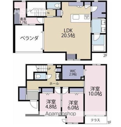 東京都世田谷区駒沢２丁目[3LDK/127.49m2]の間取図
