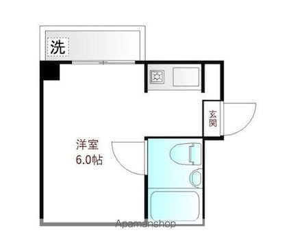 ＹＭ千駄ヶ谷[1R/15.9m2]の間取図