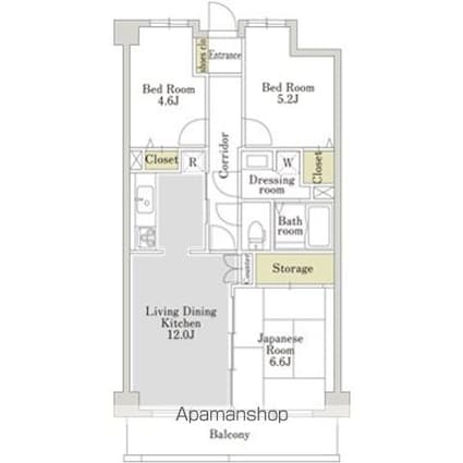 アーバンパーク常盤台公園Ｄ[3LDK/66m2]の間取図
