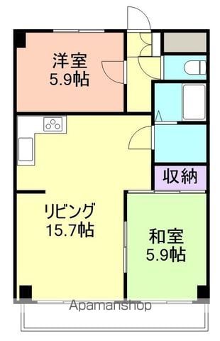 和歌山市和歌浦東のマンションの間取り