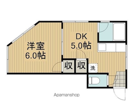 半沢ビル[1DK/26.84m2]の間取図