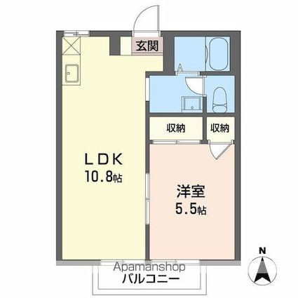 フレグランス寿志Ｃ[1LDK/35.3m2]の間取図
