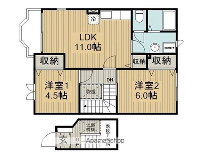 サンハイムみずきＡ[2LDK/60.19m2]の間取図