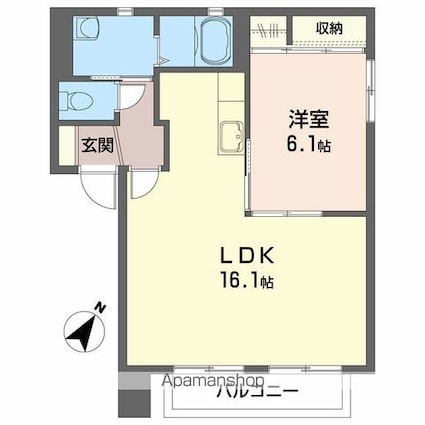 グランディーナ開成Ⅲ[1LDK/50m2]の間取図