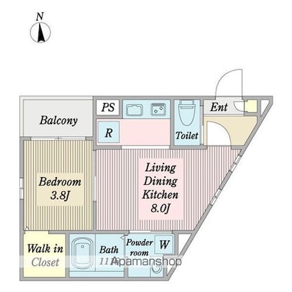 Ｃｈｅｒｉｍ清水[1LDK/30.91m2]の間取図