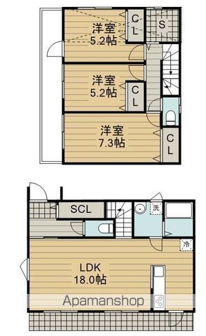 府中市多磨町の戸建ての間取り