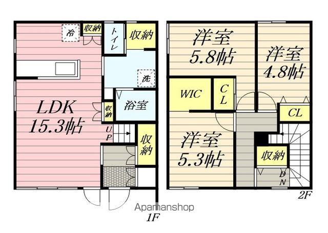 札幌市北区 2階建 新築の間取り写真