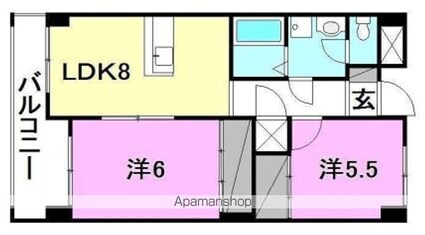 ロイヤルアネックスシエナ[2LDK/47.3m2]の間取図