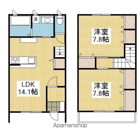 MHTメゾネット勝岡 M棟の間取り写真