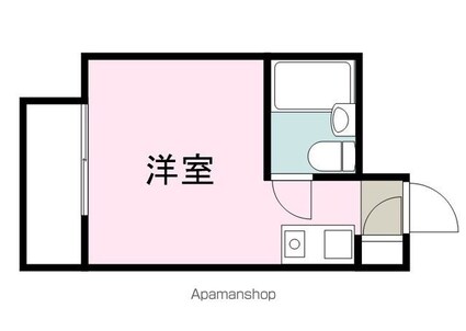 広島県福山市船町[1R/14.62m2]の間取図