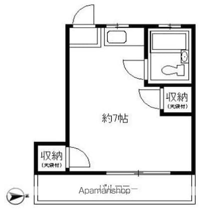 メゾン・ドフォレ[1R/16m2]の間取図