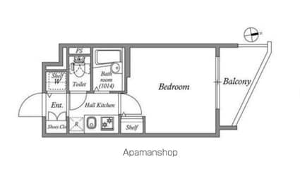 レジデンス新宿中落合[1K/20.16m2]の間取図