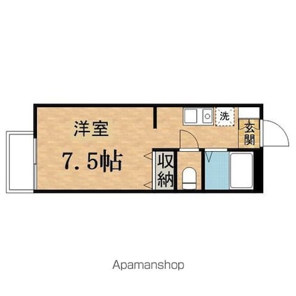 ハウス豊栄[1R/22.96m2]の間取図